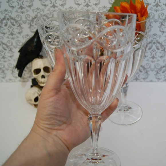 Set of 3 Gorham Crystal Grand Tapestry Iced Tea Goblets Glasses Discontinued - Picture 12 of 12